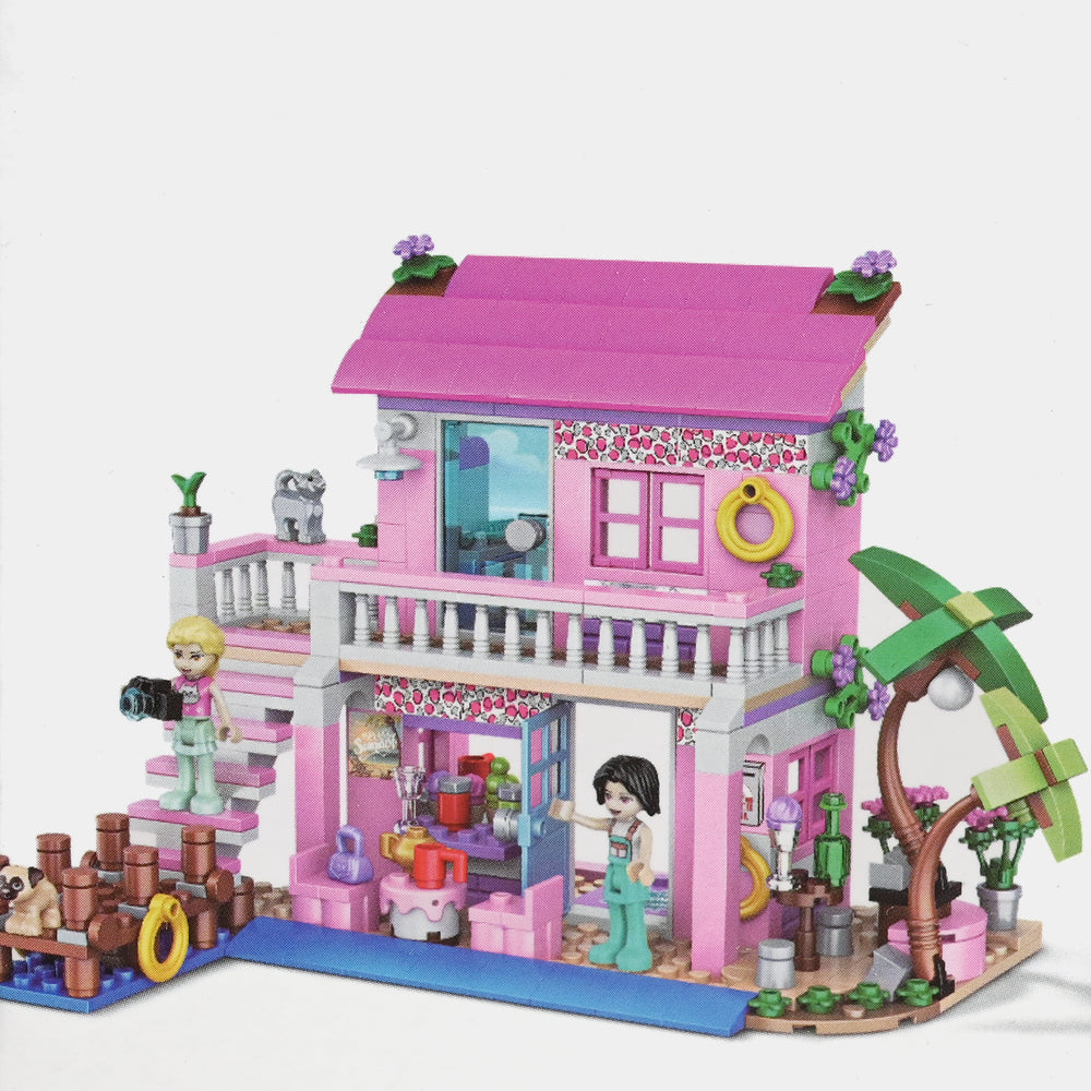 Girls Beach Villa Building Blocks Set