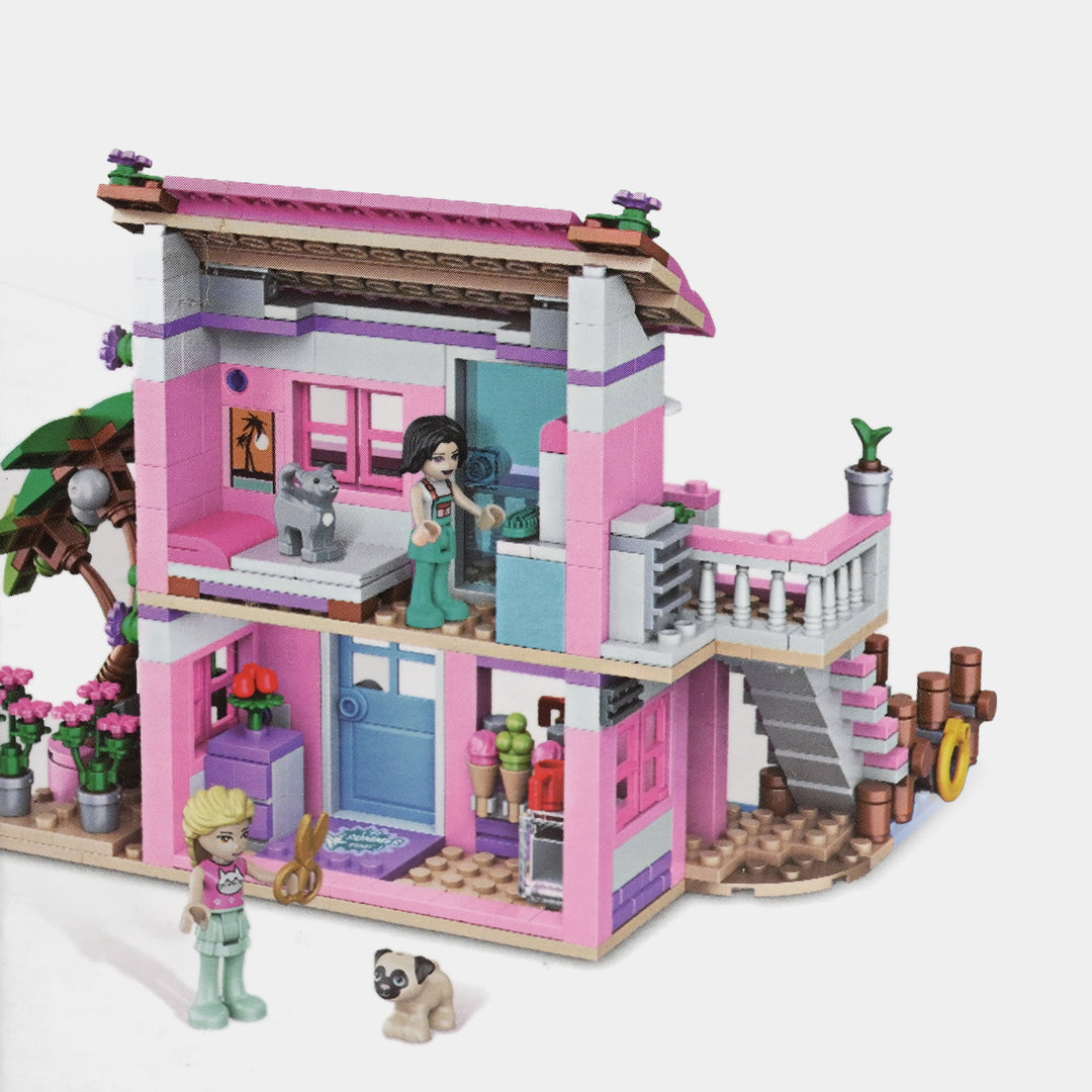 Girls Beach Villa Building Blocks Set