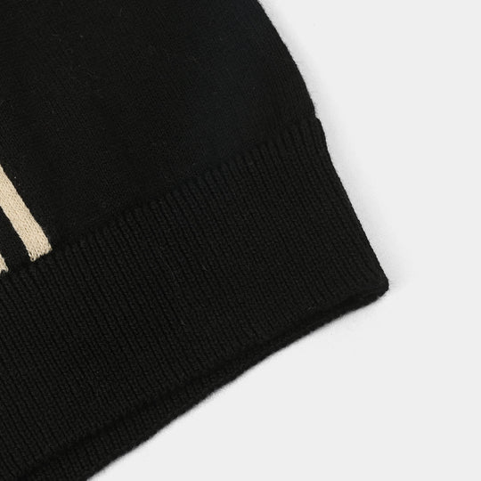 Boys Cotton Sweater Knit Polo (Resort) - Black