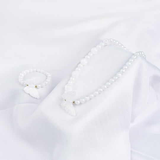 GIRLS ELEGANT BEADED NECKLACE & BRACELET