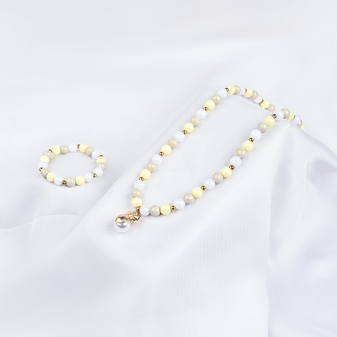 GIRLS ELEGANT BEADED NECKLACE & BRACELET