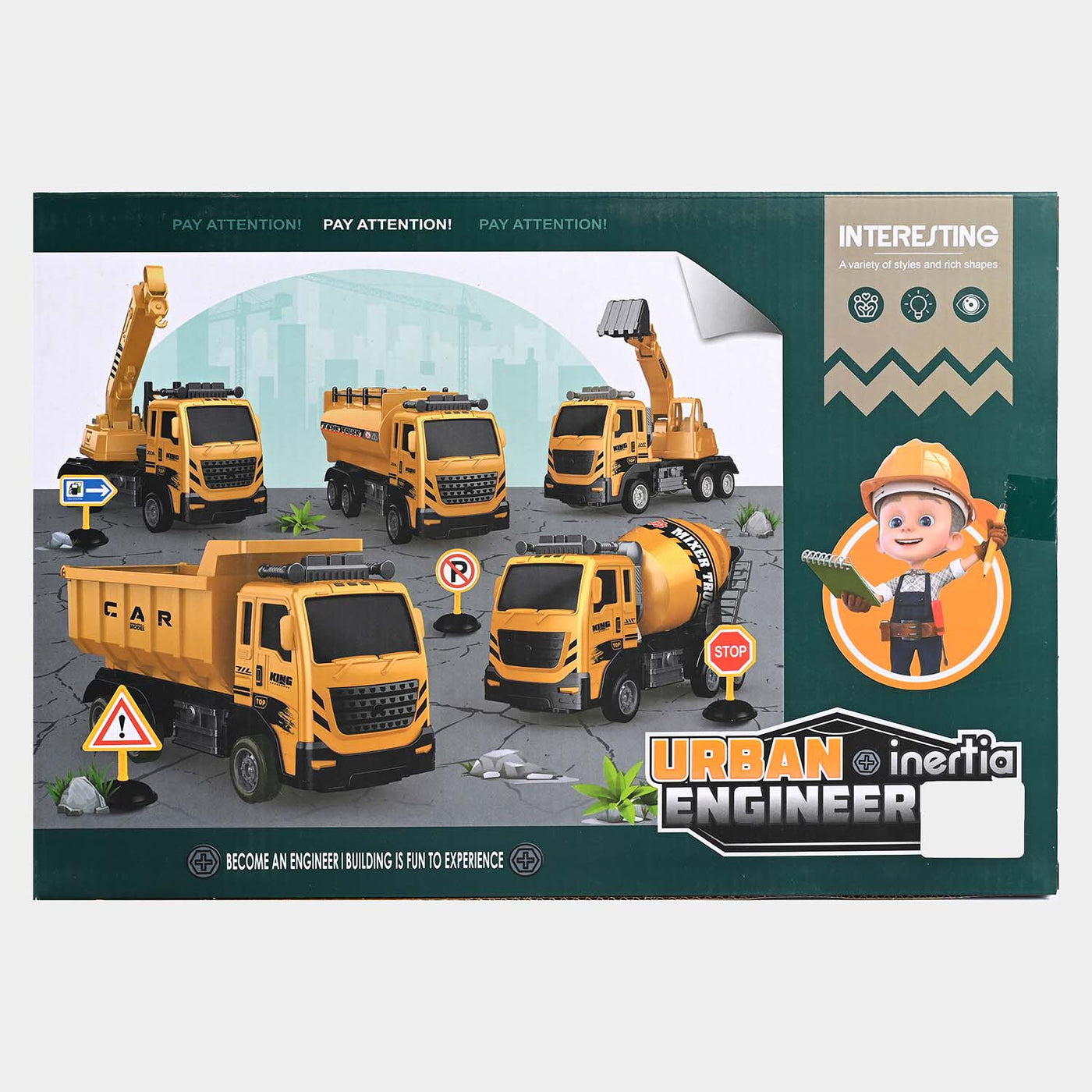 Engineering Construction Truck Play Set For Kids