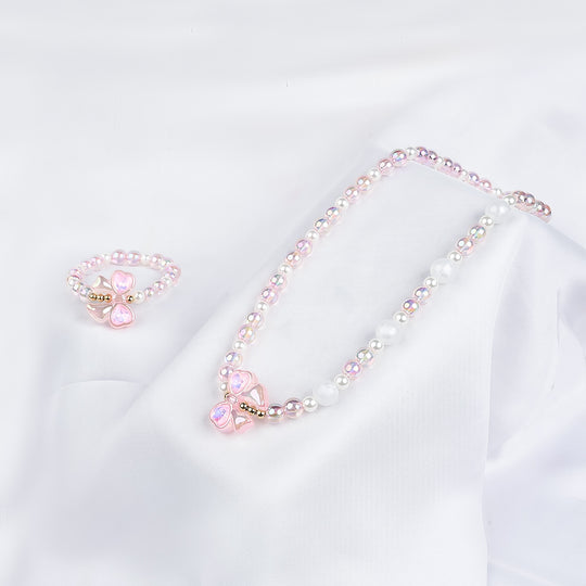 GIRLS ELEGANT BEADED NECKLACE & BRACELET
