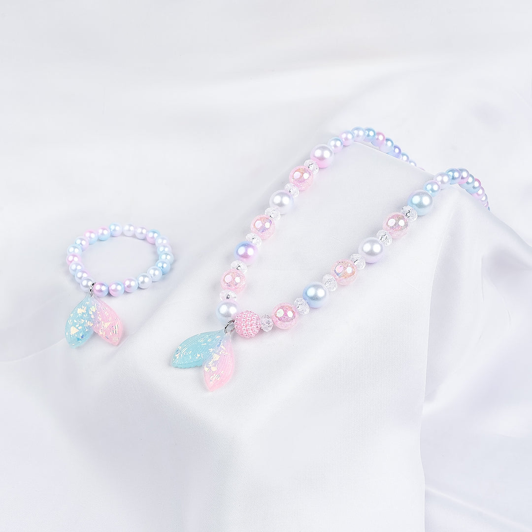 GIRLS ELEGANT BEADED NECKLACE & BRACELET