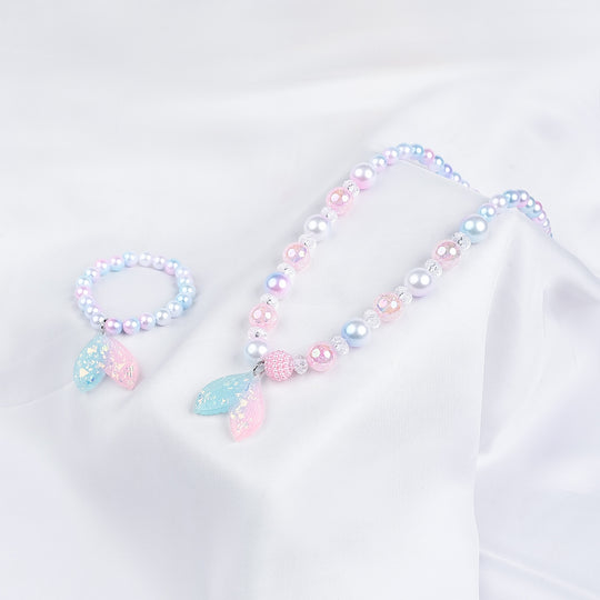 GIRLS ELEGANT BEADED NECKLACE & BRACELET