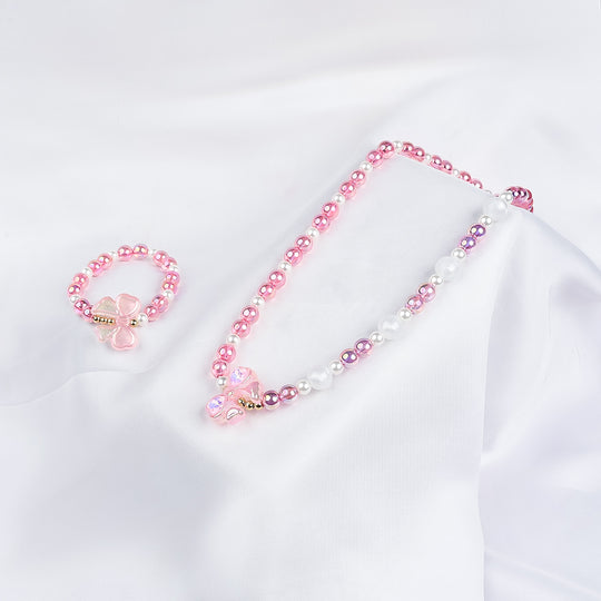 GIRLS ELEGANT BEADED NECKLACE & BRACELET