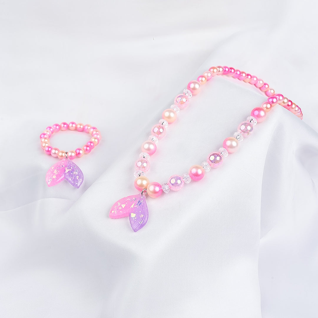 GIRLS ELEGANT BEADED NECKLACE & BRACELET