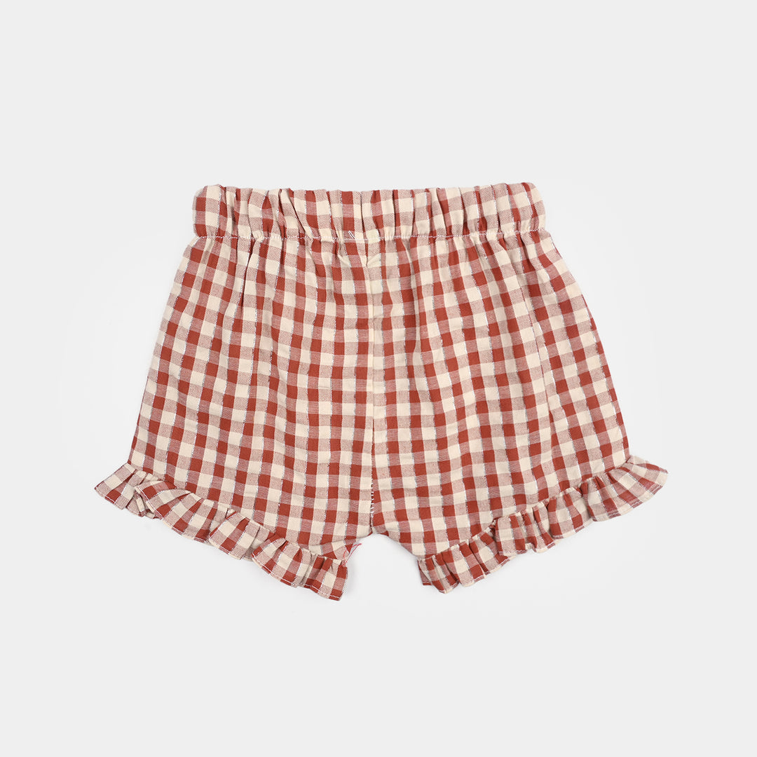 Infant Girls Yarn Dyed 2-Piece Suit (Coco Bloom) - Brown