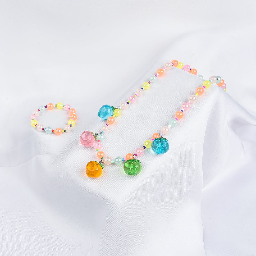 GIRLS ELEGANT BEADED NECKLACE & BRACELET