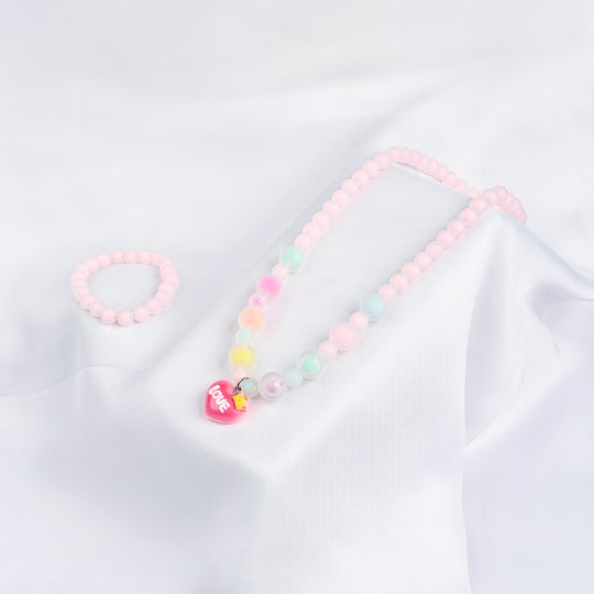 GIRLS ELEGANT BEADED NECKLACE & BRACELET
