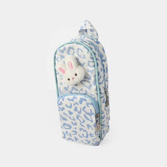 Stationery Pouch With Plush Bunny Charm