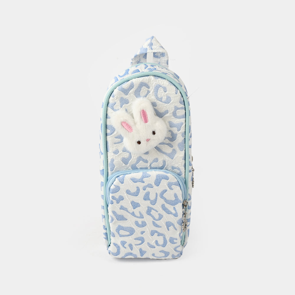 Stationery Pouch With Plush Bunny Charm