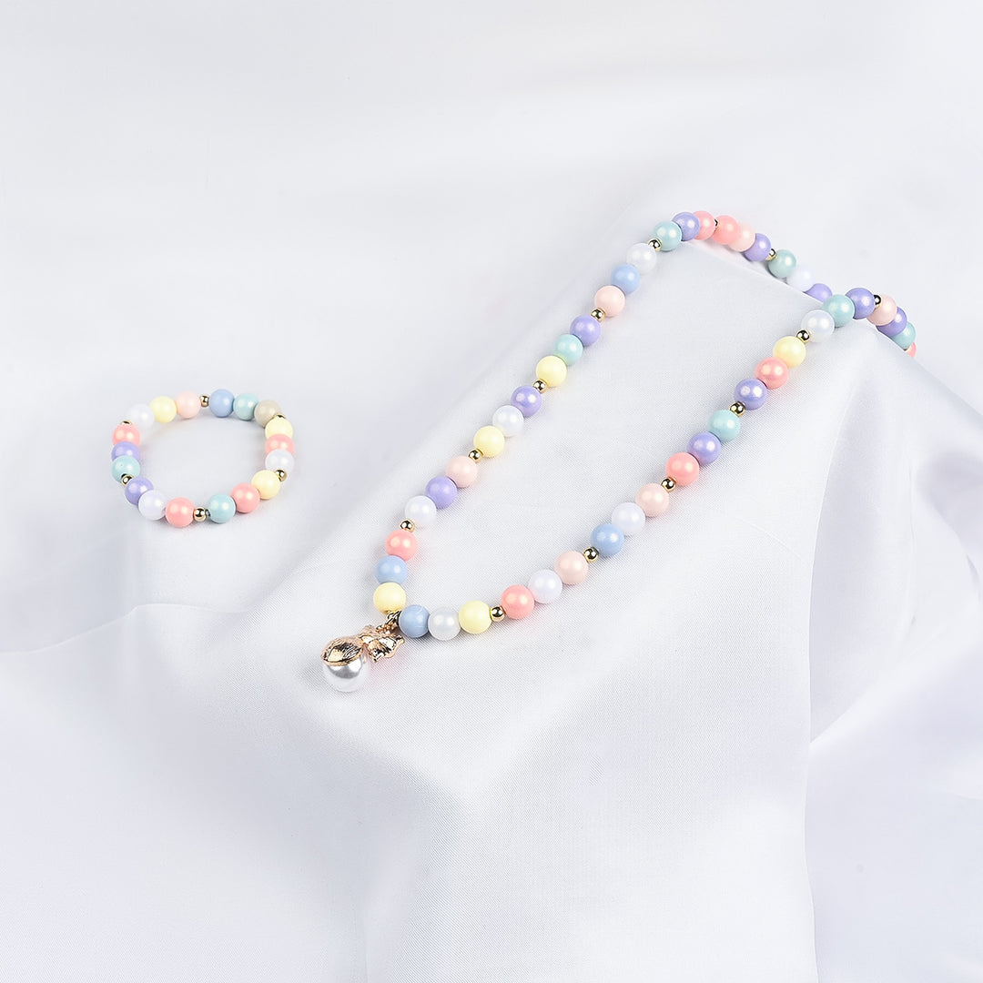GIRLS ELEGANT BEADED NECKLACE & BRACELET