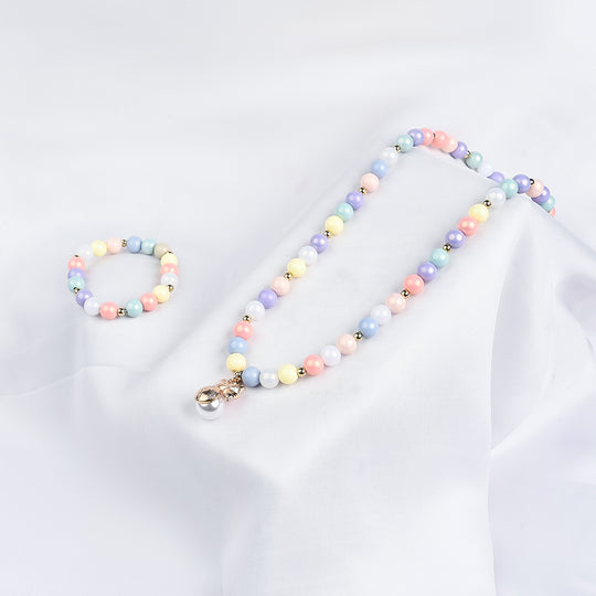 GIRLS ELEGANT BEADED NECKLACE & BRACELET