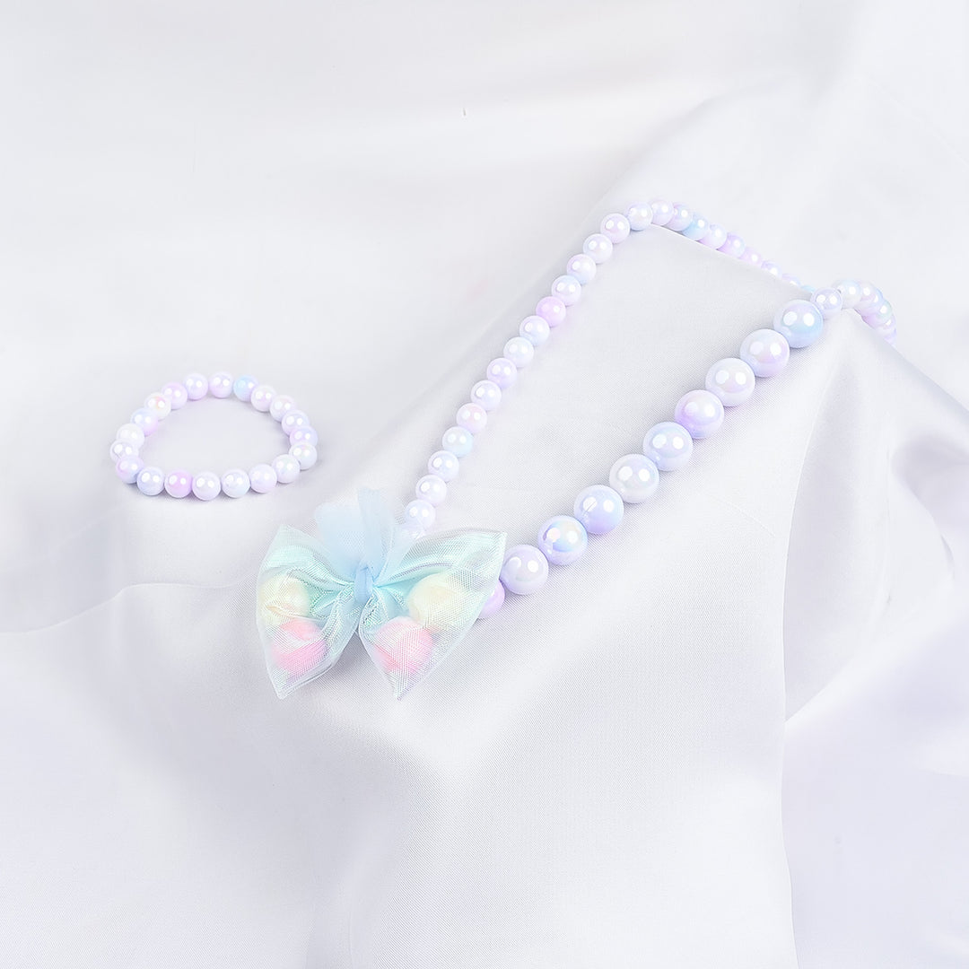 GIRLS ELEGANT BEADED NECKLACE & BRACELET