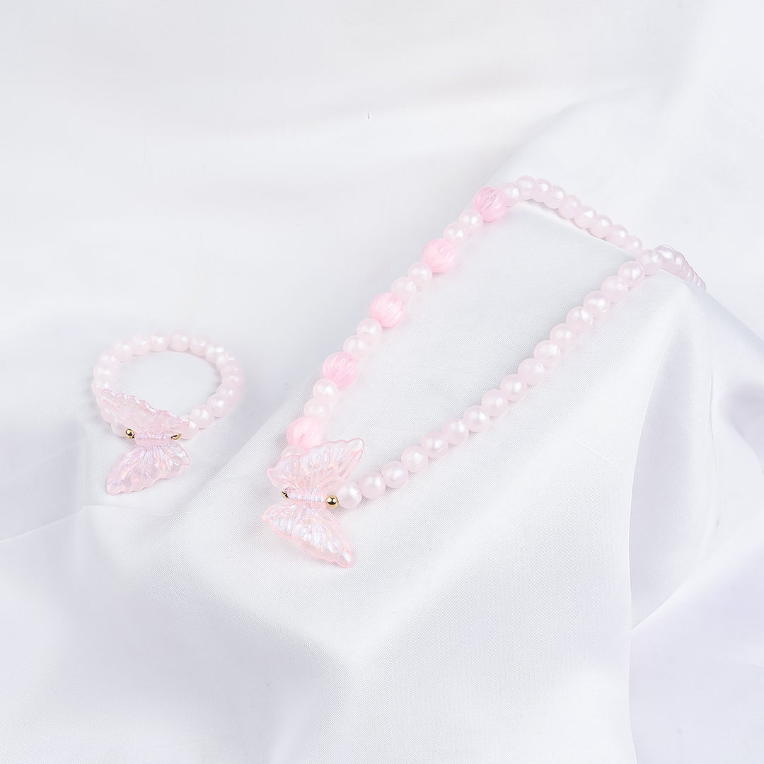 GIRLS ELEGANT BEADED NECKLACE & BRACELET