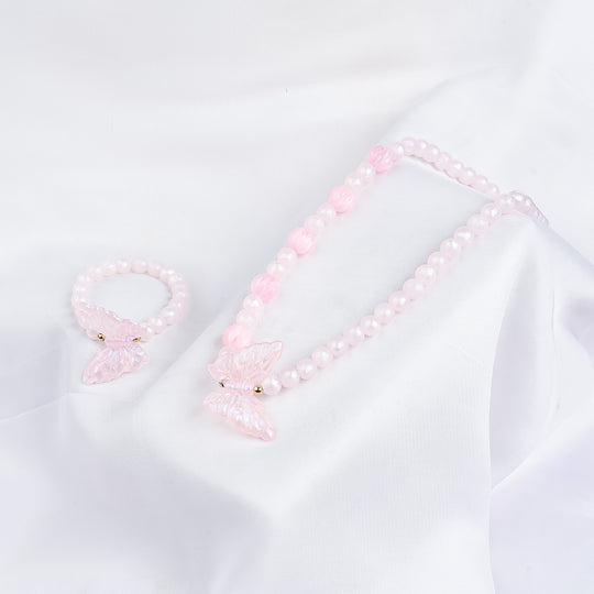 GIRLS ELEGANT BEADED NECKLACE & BRACELET