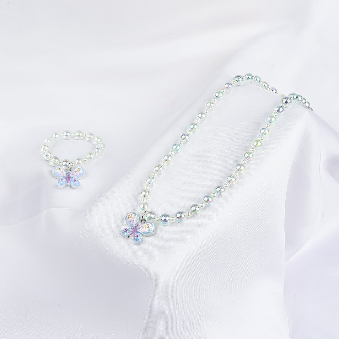 GIRLS ELEGANT BEADED NECKLACE & BRACELET