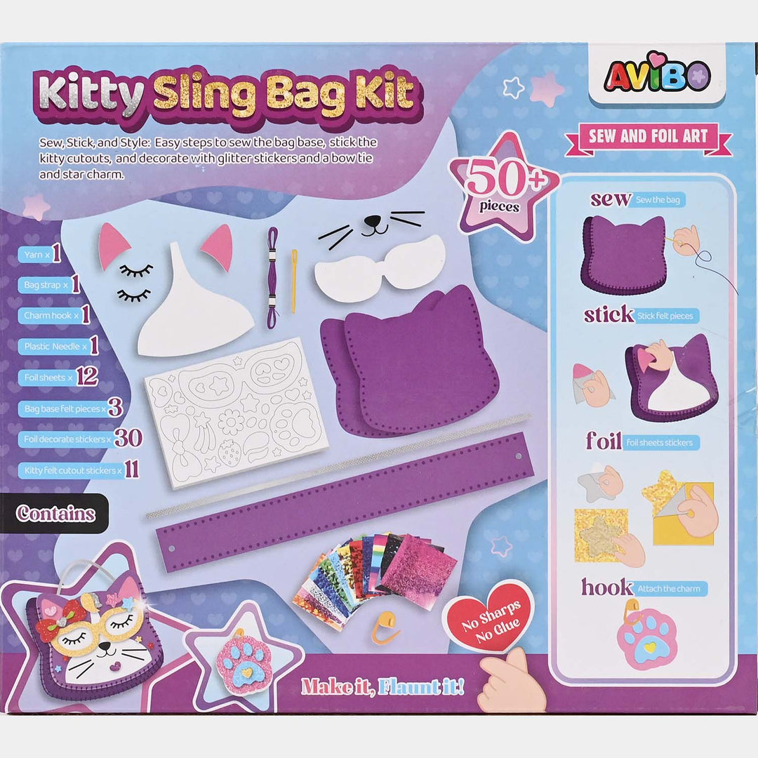 DIY Children's Handmade Kitty Sling Bag Kit for Kids