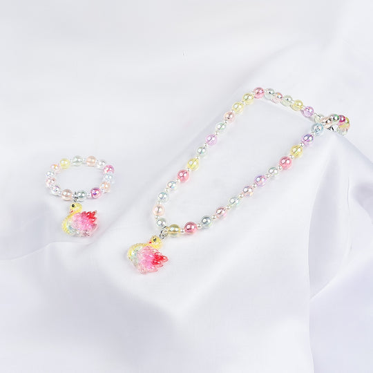 GIRLS ELEGANT BEADED NECKLACE & BRACELET