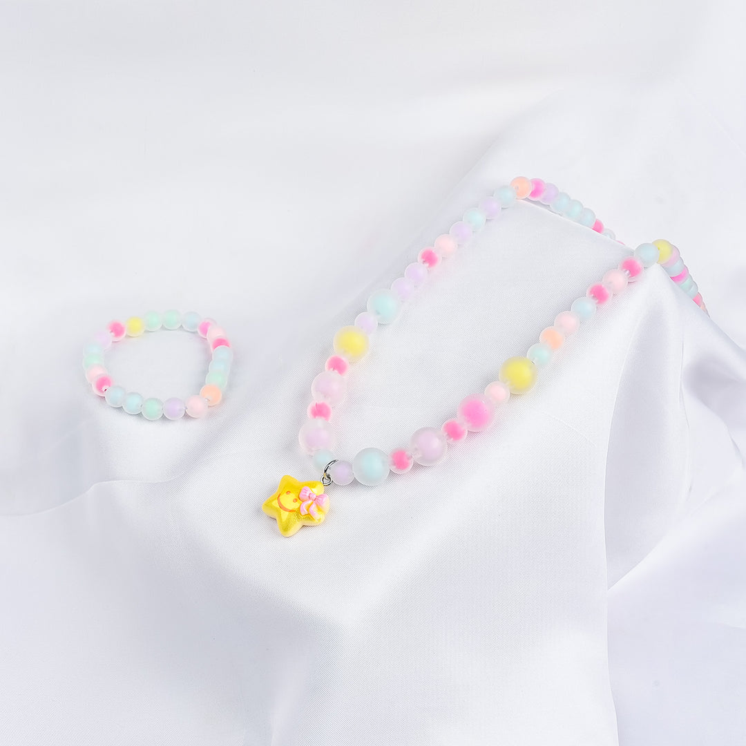 GIRLS ELEGANT BEADED NECKLACE & BRACELET