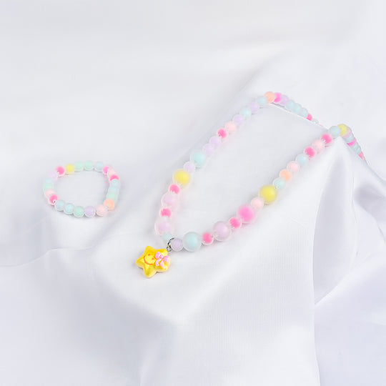 GIRLS ELEGANT BEADED NECKLACE & BRACELET