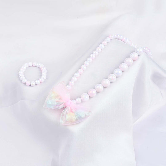 GIRLS ELEGANT BEADED NECKLACE & BRACELET