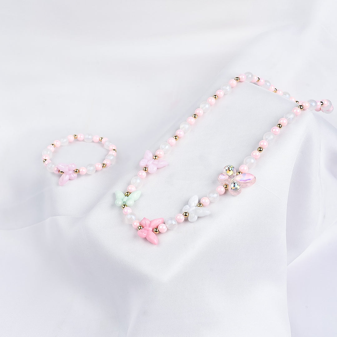 GIRLS ELEGANT BEADED NECKLACE & BRACELET
