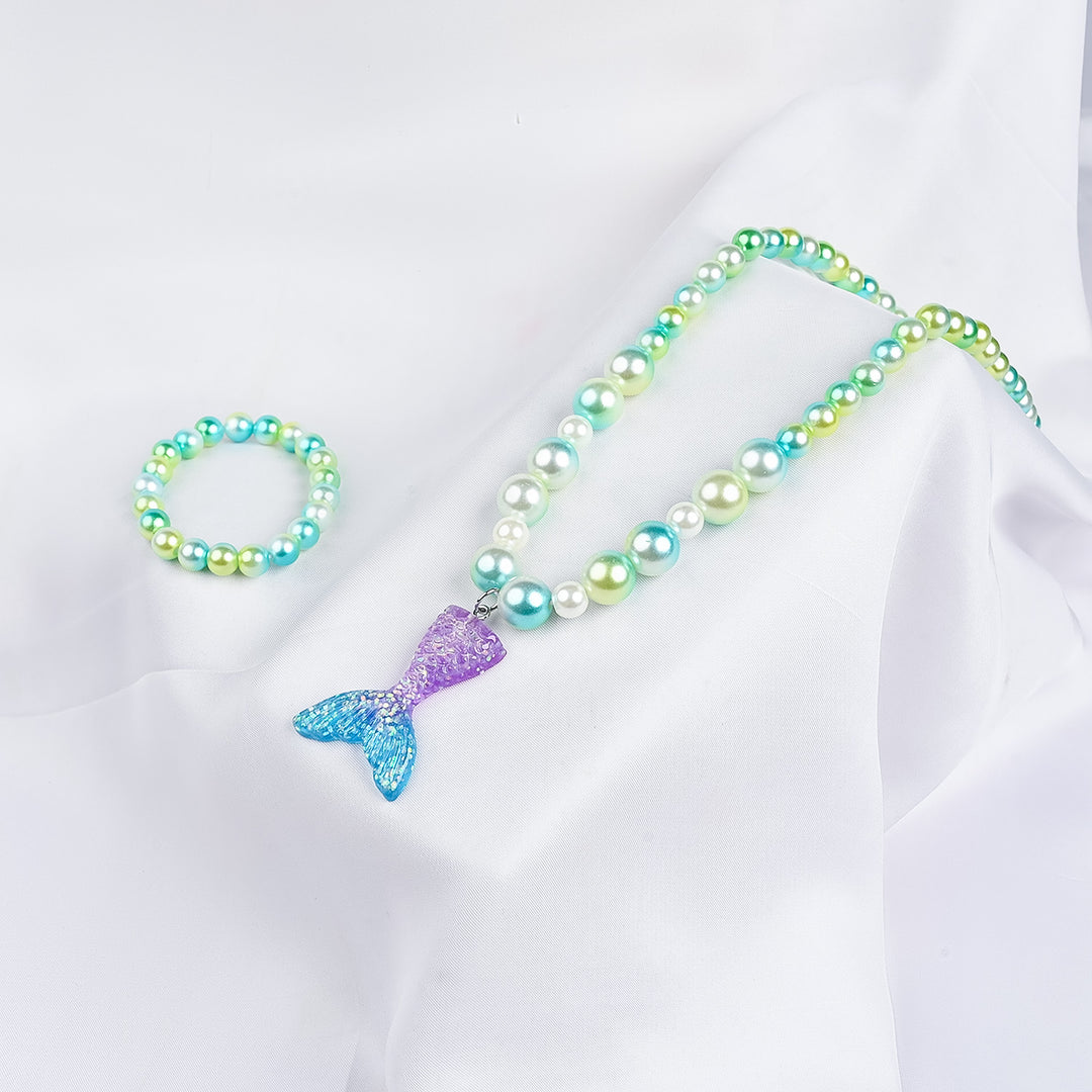 GIRLS ELEGANT BEADED NECKLACE & BRACELET