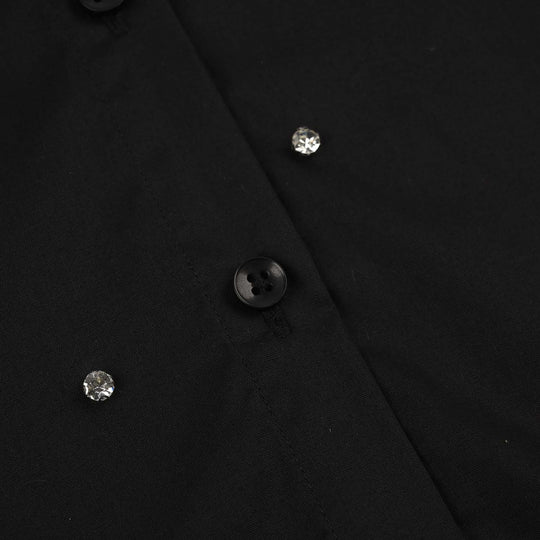 Girls Cotton Top (Diamond) - Black