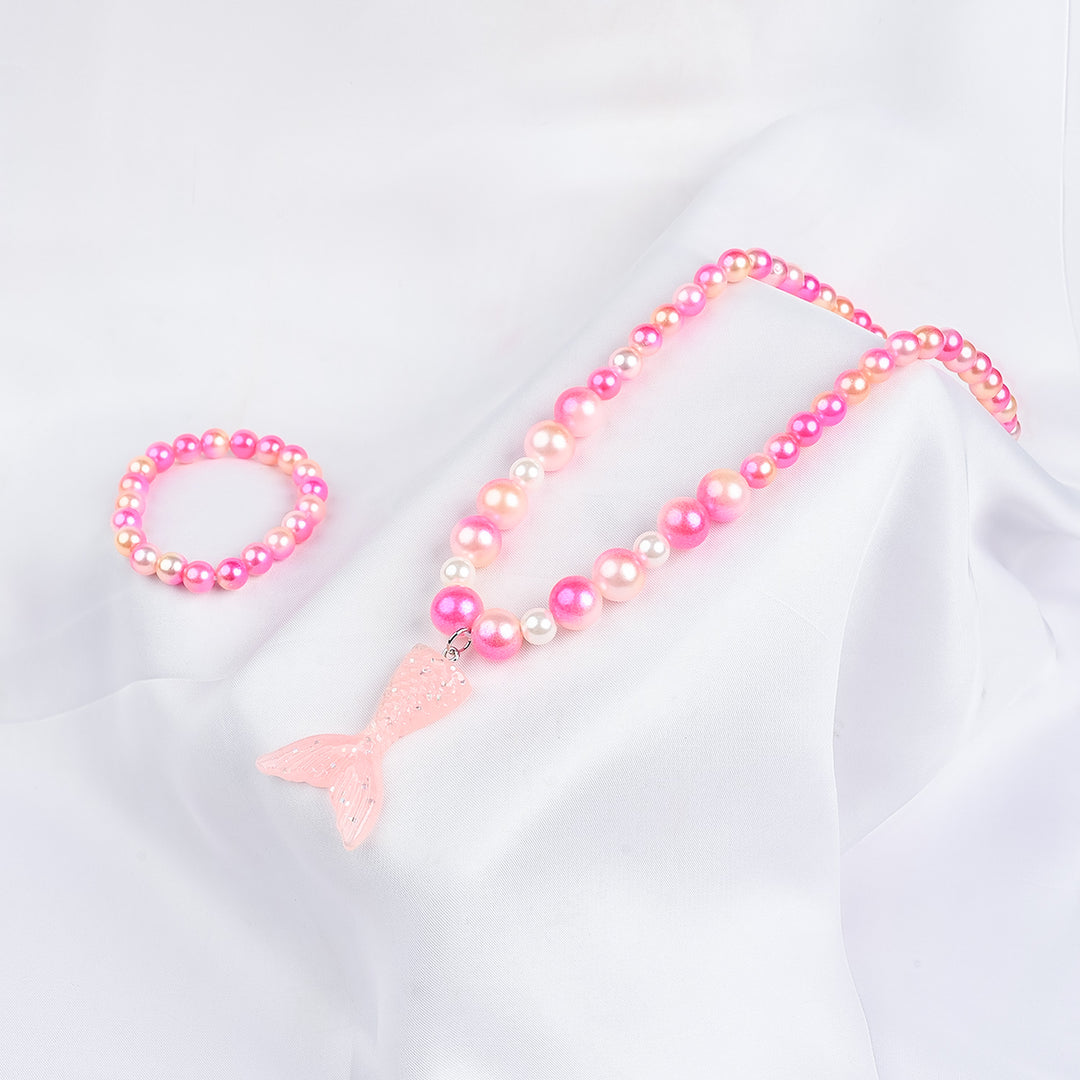 GIRLS ELEGANT BEADED NECKLACE & BRACELET