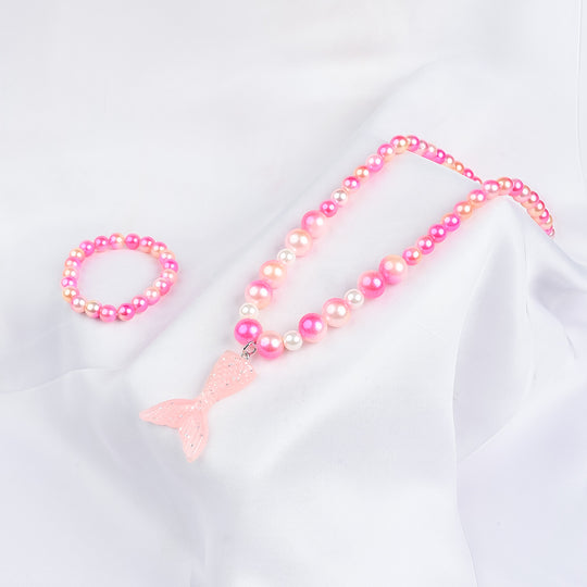 GIRLS ELEGANT BEADED NECKLACE & BRACELET