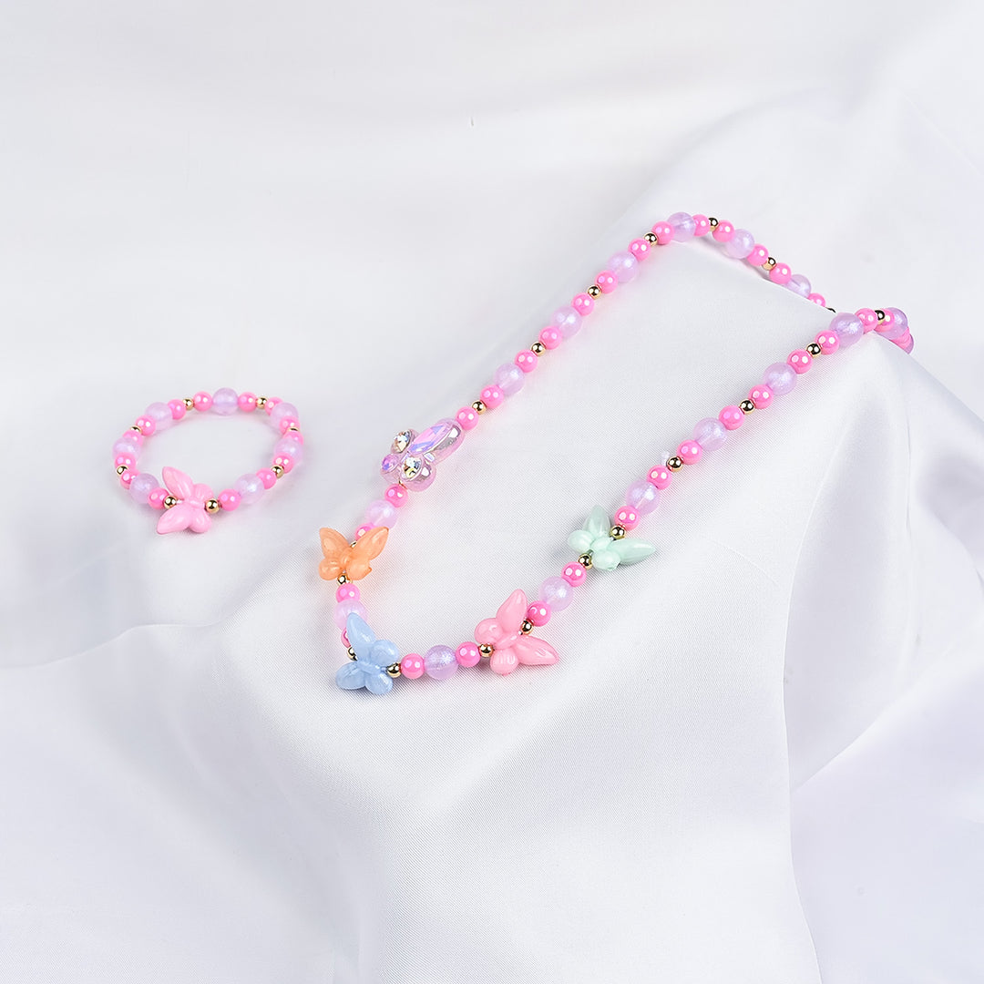 GIRLS ELEGANT BEADED NECKLACE & BRACELET