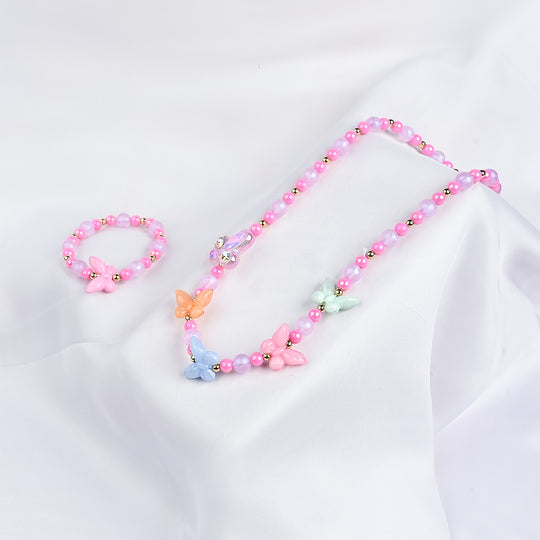 GIRLS ELEGANT BEADED NECKLACE & BRACELET
