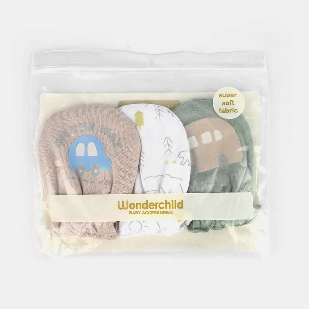 Baby Mittens – 3 Pairs (Newborn)