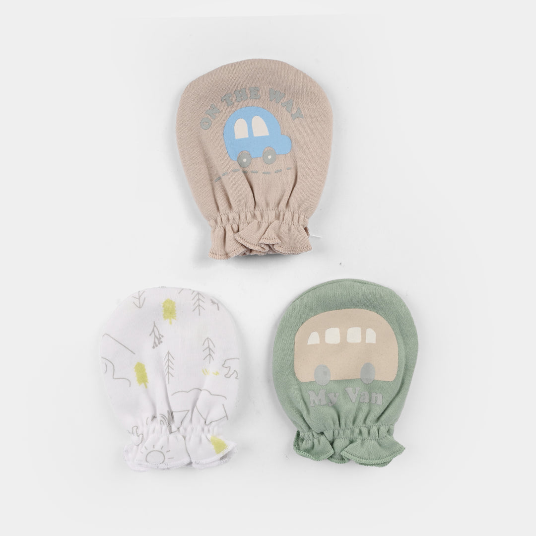Baby Mittens – 3 Pairs (Newborn)