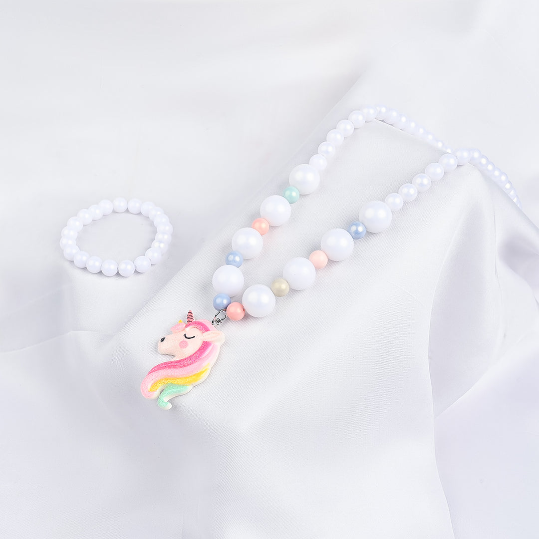 GIRLS ELEGANT BEADED NECKLACE & BRACELET