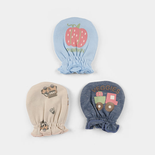 Baby Mittens – 3 Pairs (Newborn)