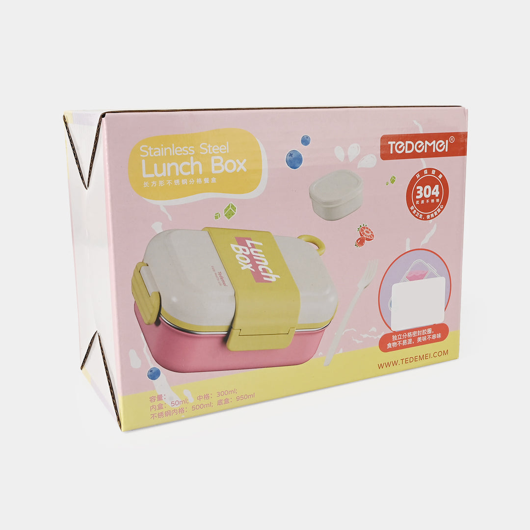 Tedemei Stainless Steel Lunch Box with Dip Container and Spoon