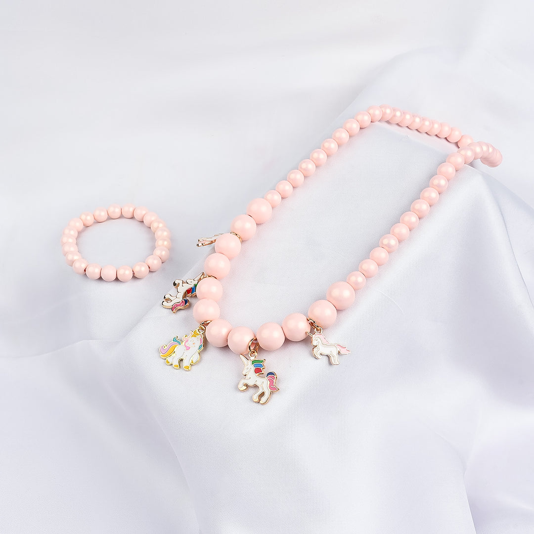 GIRLS ELEGANT BEADED NECKLACE & BRACELET