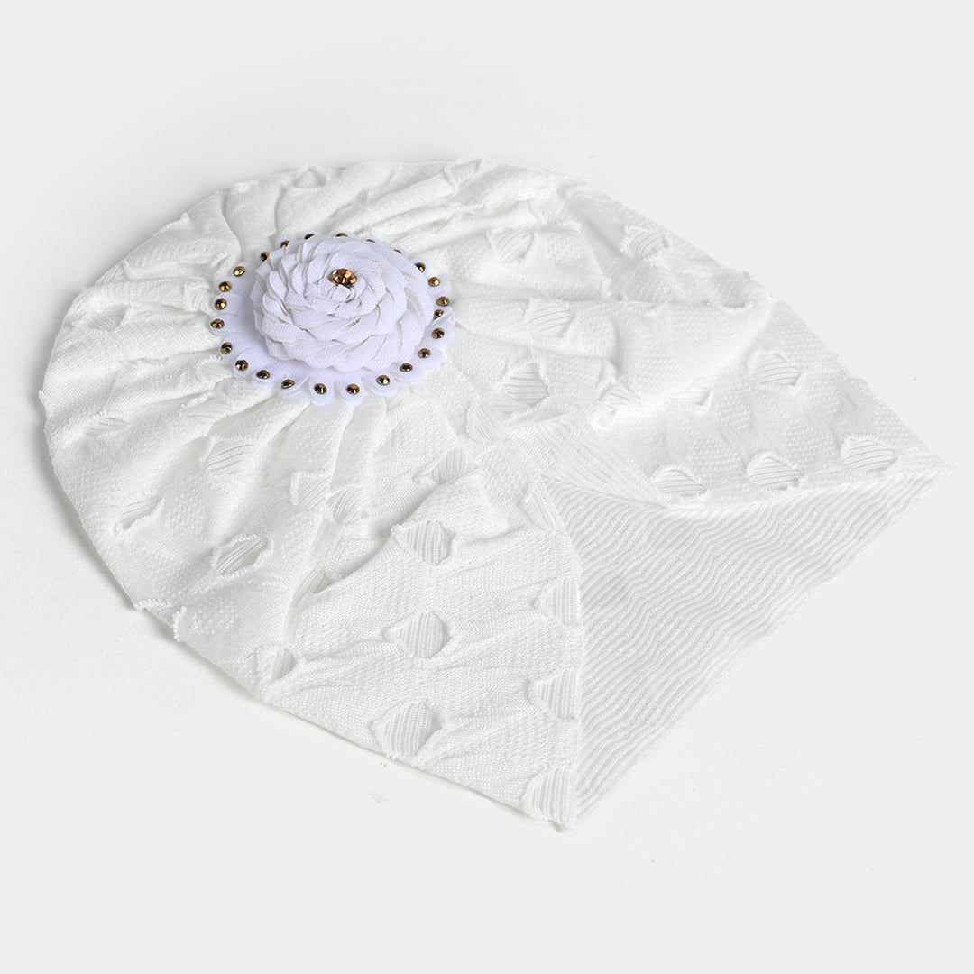 Baby Turban Cap/Hat | White