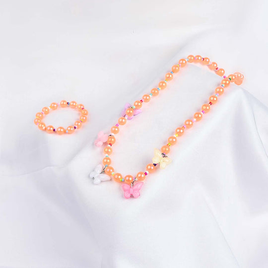 GIRLS ELEGANT BEADED NECKLACE & BRACELET