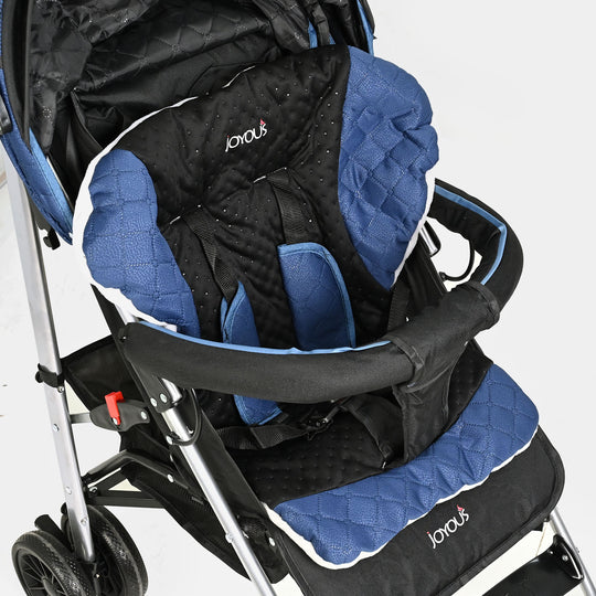 Foldable Travel Pram Stroller Buggy (Joyous) -HS807 Navy Blue