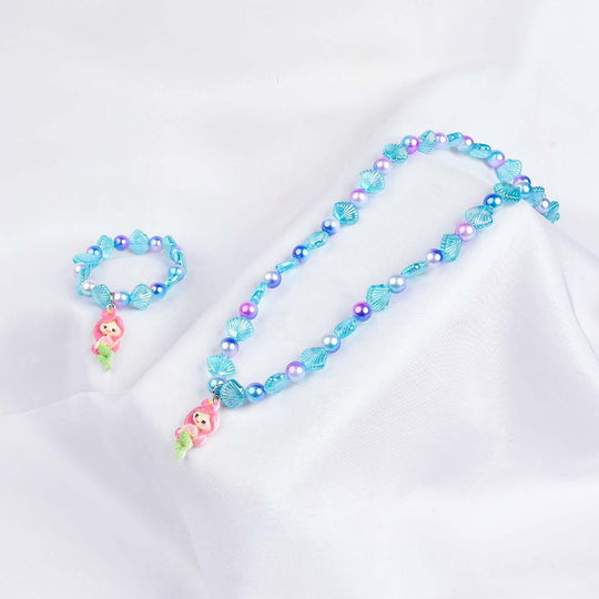 GIRLS ELEGANT BEADED NECKLACE & BRACELET