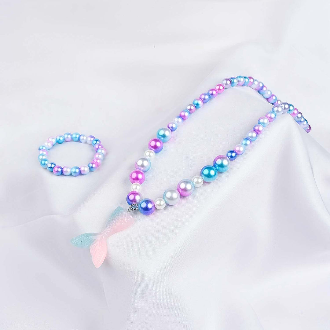 GIRLS ELEGANT BEADED NECKLACE & BRACELET