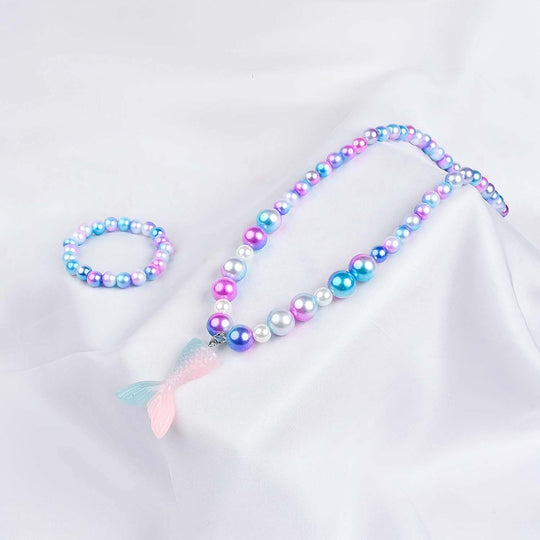 GIRLS ELEGANT BEADED NECKLACE & BRACELET