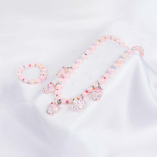 GIRLS ELEGANT BEADED NECKLACE & BRACELET