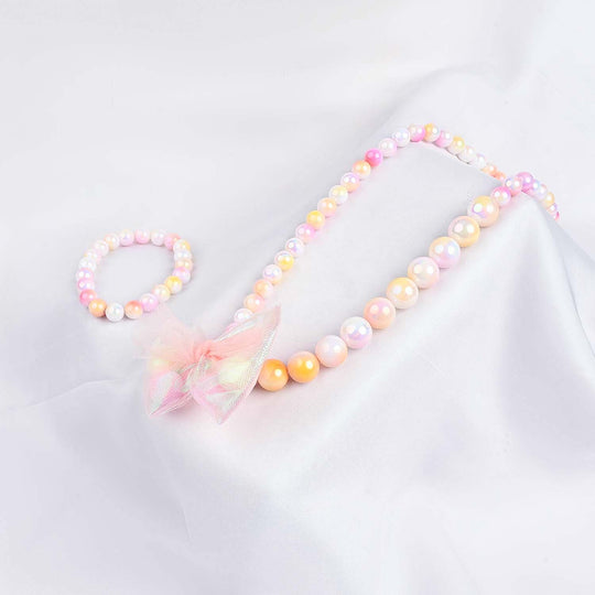 GIRLS ELEGANT BEADED NECKLACE & BRACELET