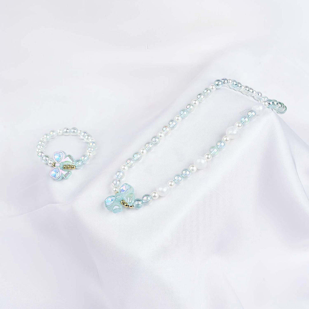 GIRLS ELEGANT BEADED NECKLACE & BRACELET