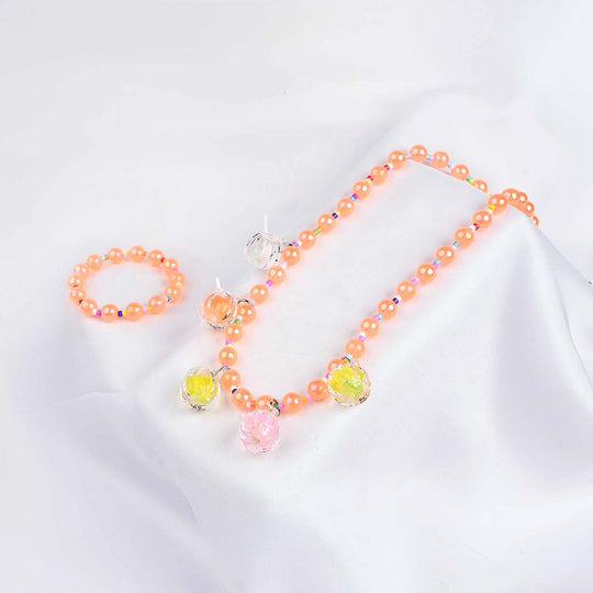 GIRLS ELEGANT BEADED NECKLACE & BRACELET
